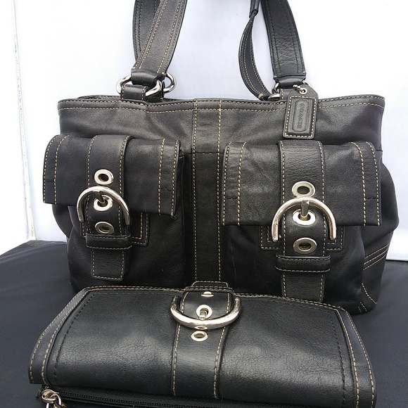 Coach bag purse shoulder bag with matching wallet - Picture 3 of 6